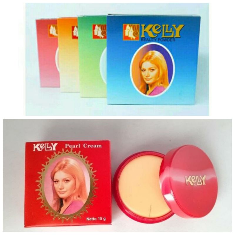 Paket Hemat Kelly Pearl Cream 15 gr & Bedak Padat Kelly Natural