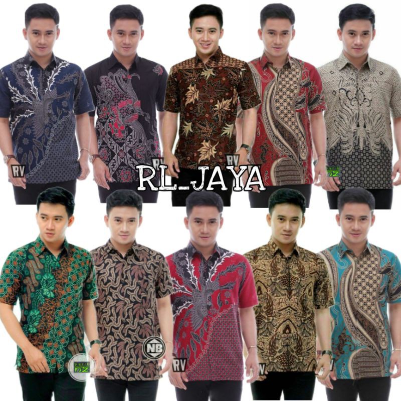 Batik Pria Lengan Pendek RL_JAYA HRB026 motif KERATONAN Kode 002 size M L XL