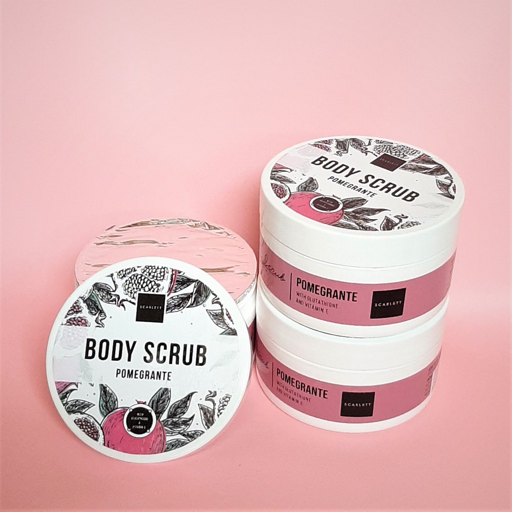 ✨ AKU MURAH ✨SCARLETT Brightening Whitening Body Scrub Pomegranete