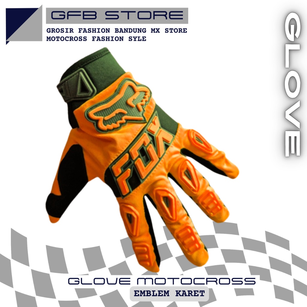 Sarung Tangan Anak | Glove Anak Motocross | Motor Trail Emblem Karet Anti Slip