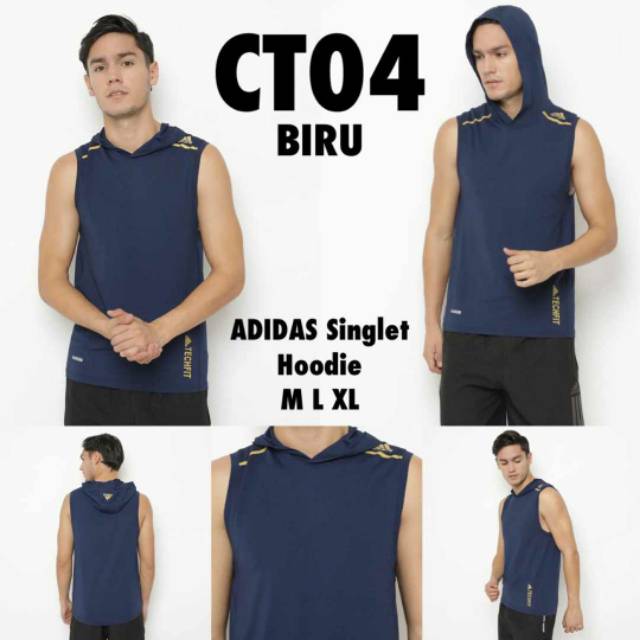 Singlet Hoodie/ baju lari/ baju fitnes/ baju olahraga