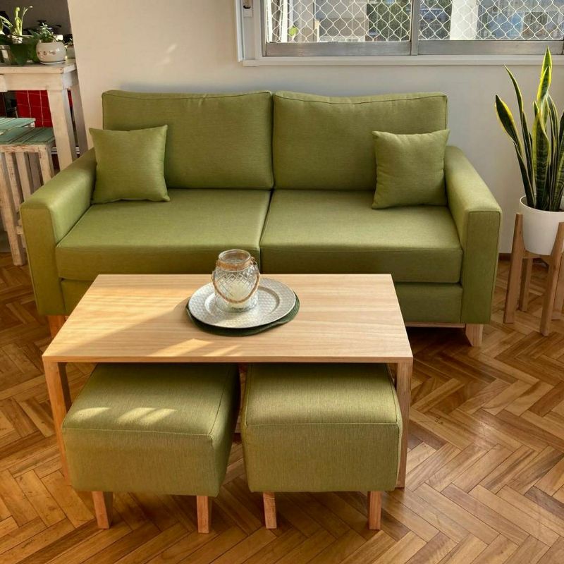 Sofa Retro Scandinavian Set Meja Dan Stool Free Ongkir Jawa