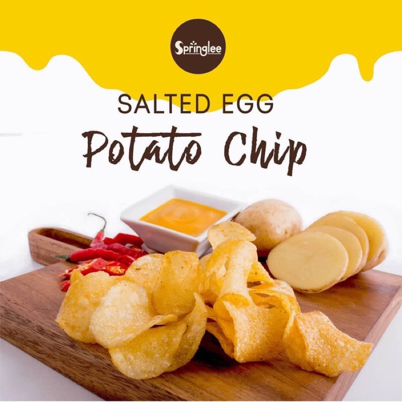 Springlee Salted Egg Potato Chips 100 Gr