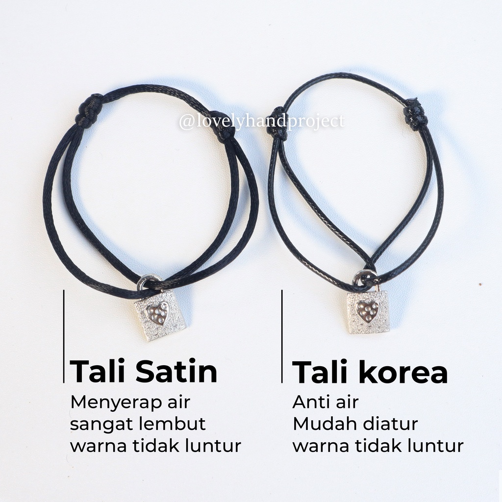 (Spesial BTS) Gelang V Kim Taehyung Manik Gembok Padlock Free Photocard Tali Waterproof Korea &amp; Satin Super Lembut Simpul Simbol huruf V Kpop Korean Pop