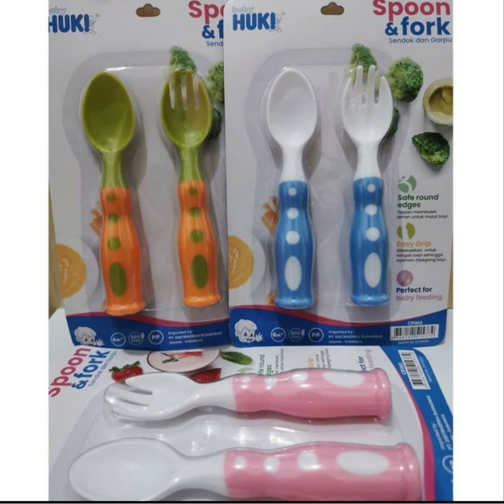 Huki Spoon and Fork Bayi Set Mpasi Anak Sendok Garpu Makan