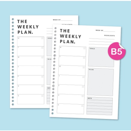 

Isi binder/ loose leaf The Weekly Plan B5 50 lembar tebal 100 gsm