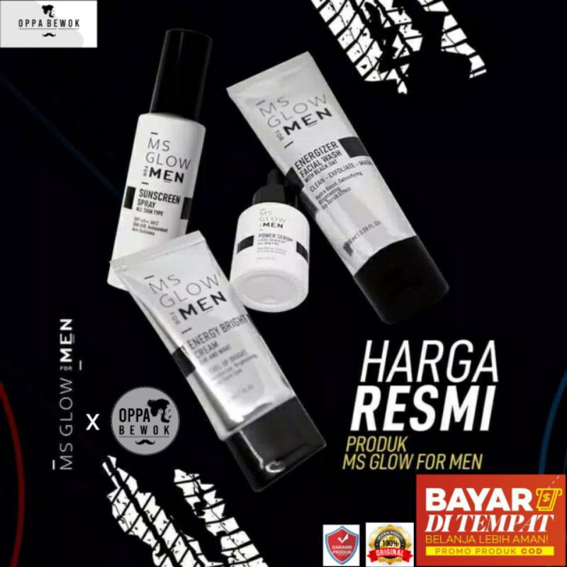 [ ORIGINAL BPOM ] PAKET KOMPLIT MS GLOW MEN SKINCARE PRIA GLOW UP [ bisa COD ]