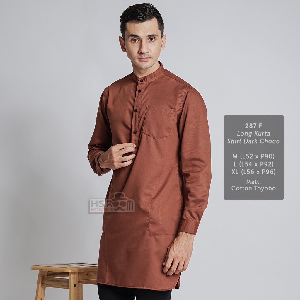 HSRM - Kemeja Kurta Pakistan Kemeja Pakistan Kemeja Kurta Polos Lengan Panjang Kemeja 287