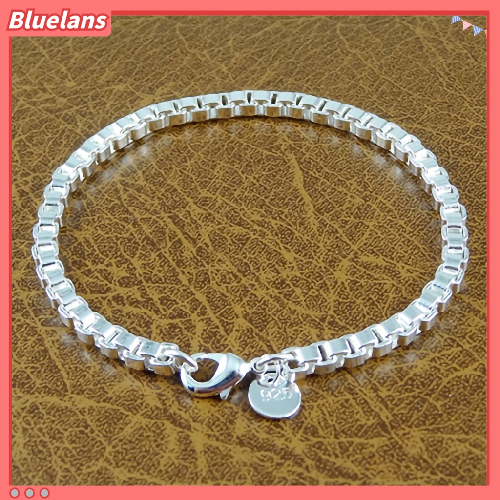 Bluelans Bracelet Silver Plated Box Chain Fashion Unisex Bracelet Bangle Jewelry