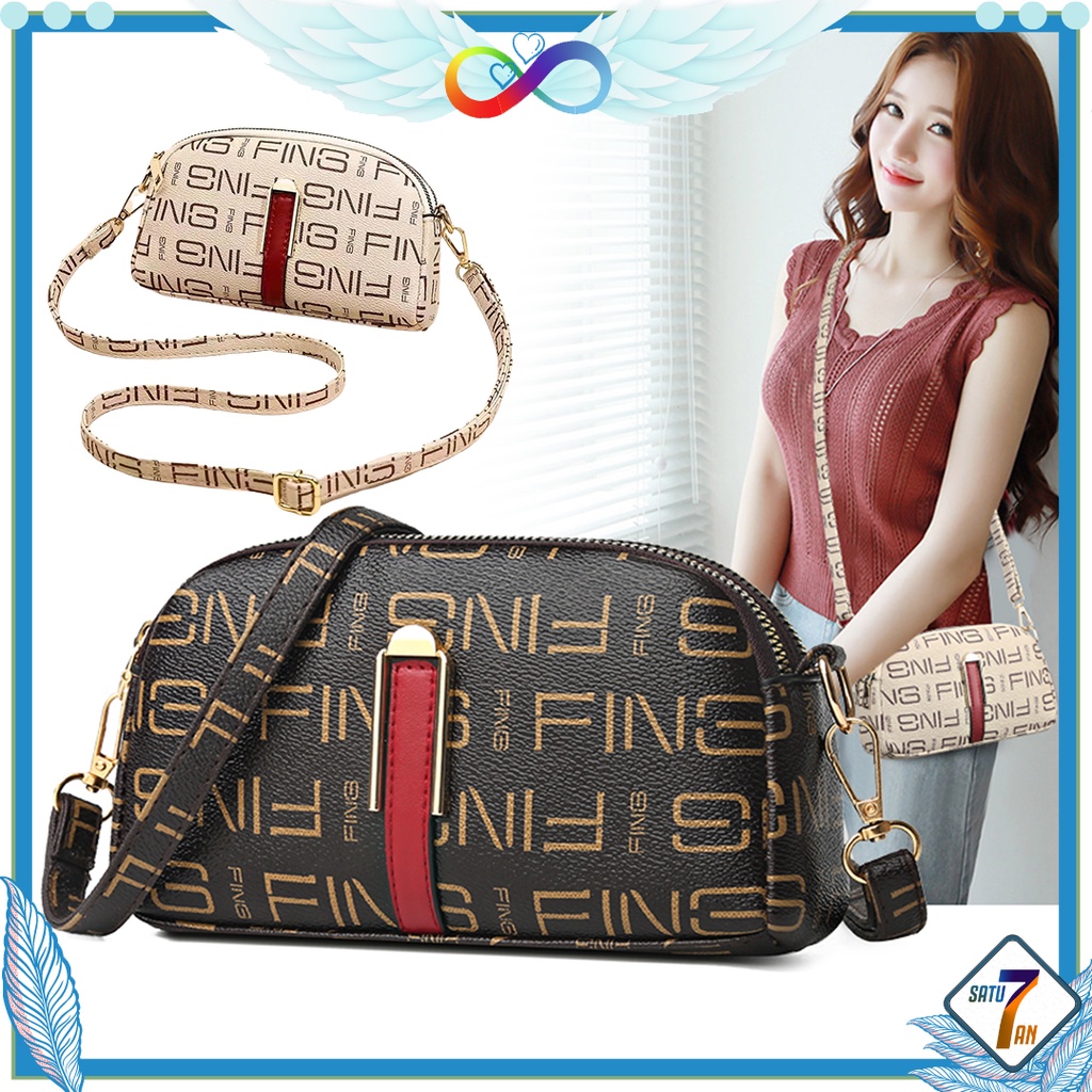 Tas Selempang Wanita Fashion Korean Style Tas Bahu Cewek Tas Import Sling Bag Women PU Satu7an T281