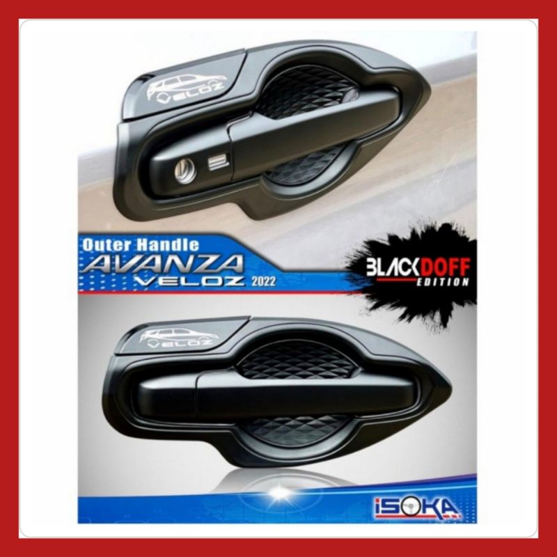 Handle Cover Pintu Mobil + Outer Avanza, Xenia, Veloz 2022Up Hitam Dop