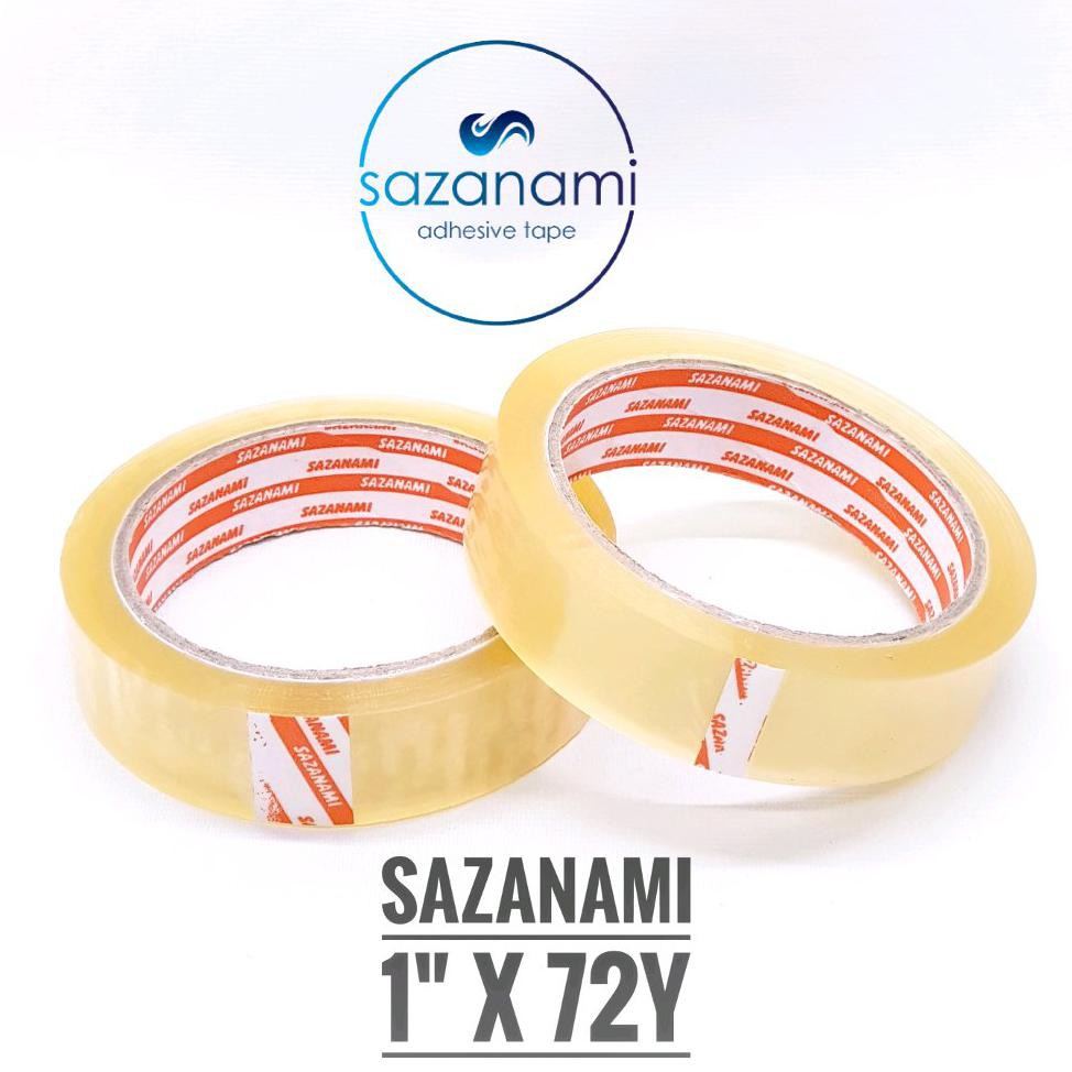 

TERMURAH isolasi bening 1 Inch 24MM x 72 Yard sazanami selotip solasi lakban tape