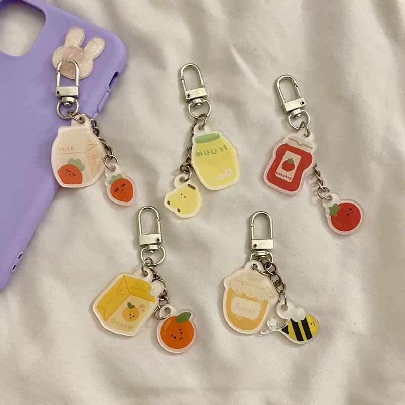 gantungan hp grocery / keyring cartoon / keychain karakter lucu korea