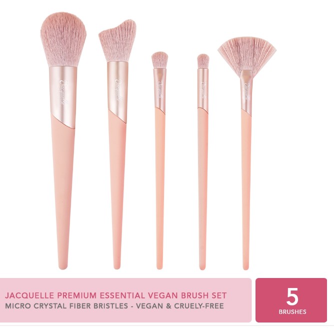 Jacquelle Premium Essential Vegan Brush Set 5ea