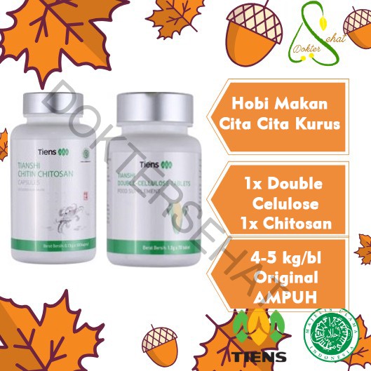 Pelangsing Herbal Obat Diet Tiens Double Cellulose + Chitin Chitosan