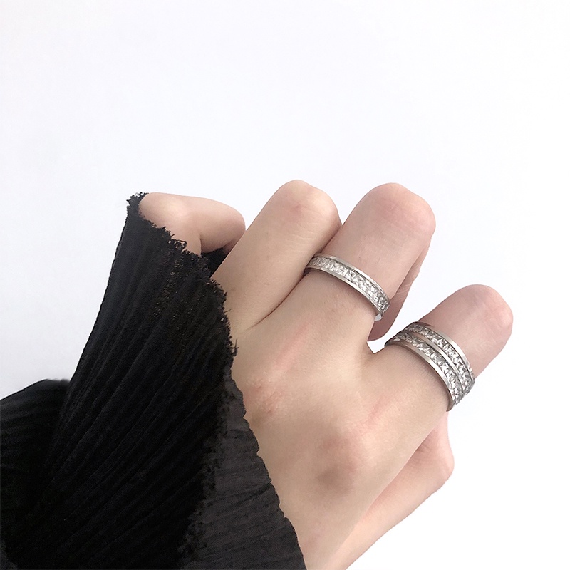 Cincin Titanium Wanita,Anti Karat Fashion Korea,Aksesoris Mode