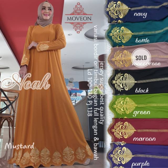 Noah by moveon | Gamis mewah | Gamis pesta kondangan | Gamis abaya  jersey