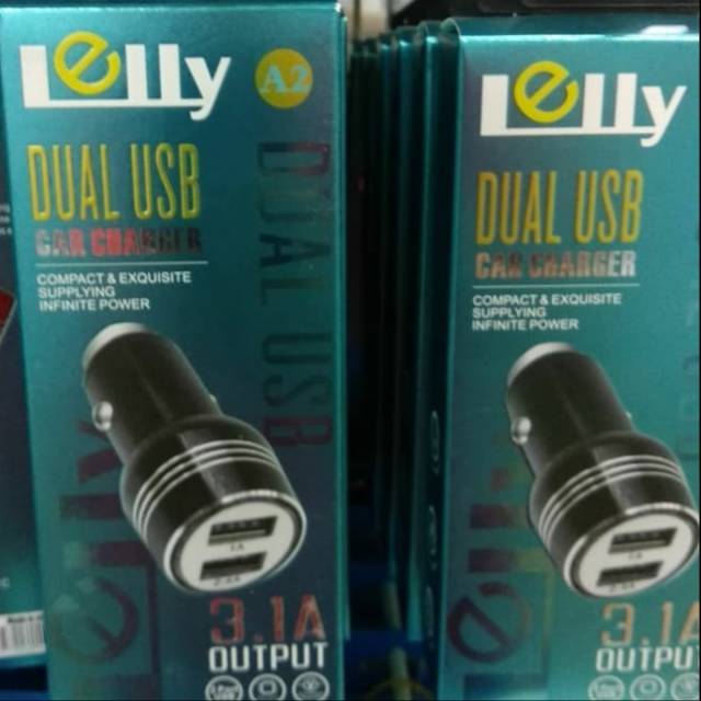 Car Charger LELLY DUAL USB Output 3.1A Casan Mobil MURAH