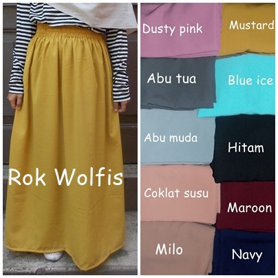 Rok Polos Panjang Wolfis