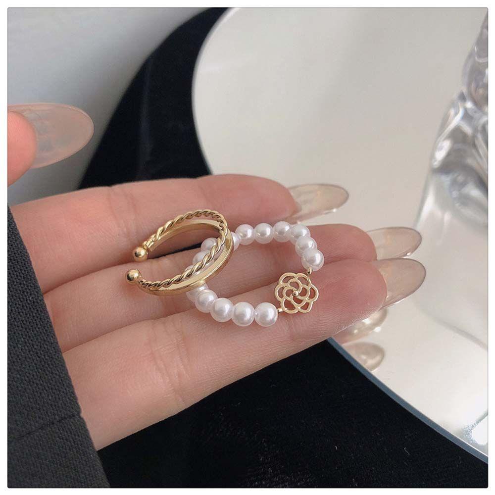 Agustinina Cincin Wanita Mewah Keren Hadiah Emas Aksesoris Fashion Gaya Korea Pembukaan Rings