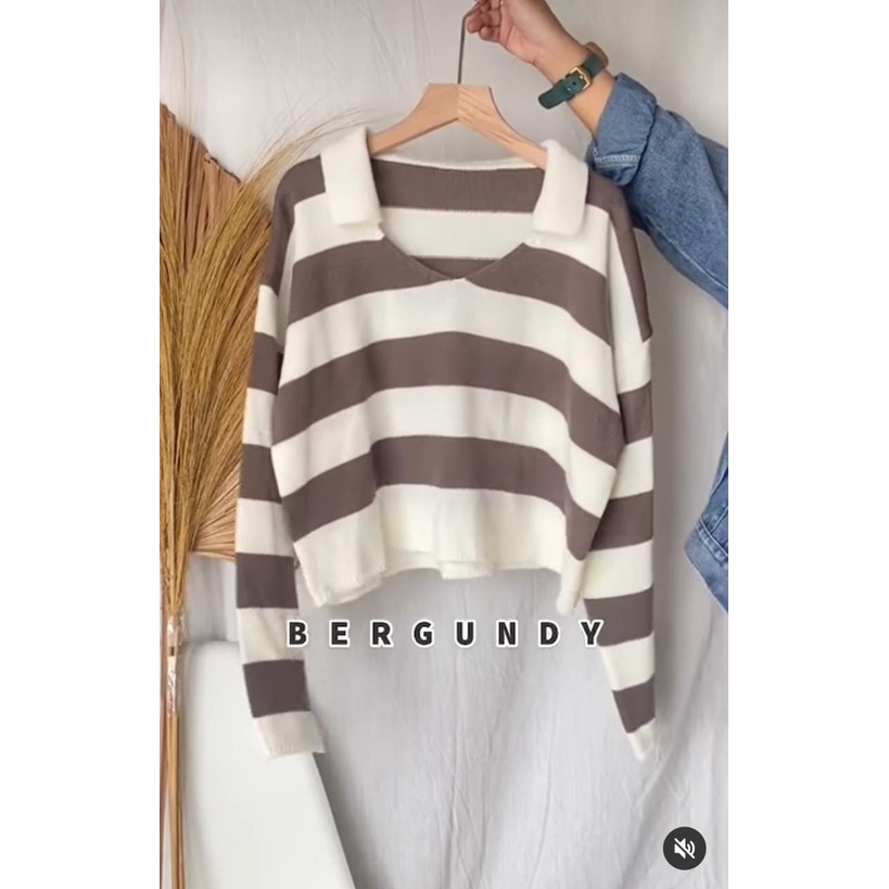 Sydney FUJI Knit Sweater / CROP RAJUT ALDA STRIP