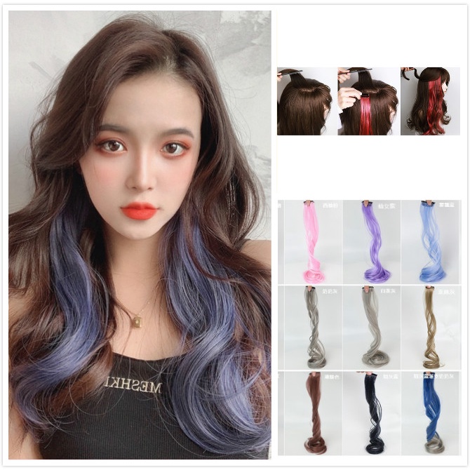 1 Pc Wig Rambut Extension Model Klip Gantung Telinga Keriting Gelombang Besar Untuk Wanita