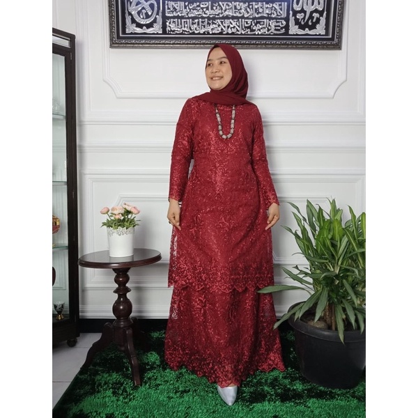 duyung dress/mermaid dress brokat tulle/maxi dress kondangan duyung/dress brokat/dress tile