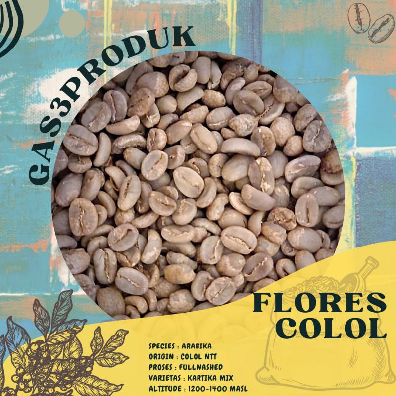

Green Bean Biji kopi Arabika arabica Flores Colol Proses Dryhull Fullwashed Grade 1