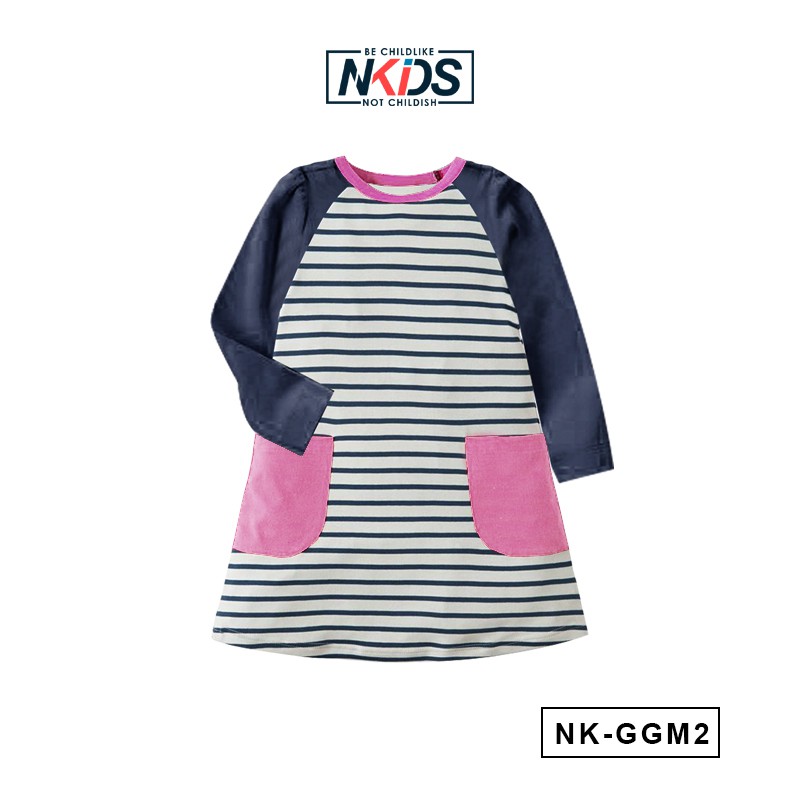 Gamis Anak Perempuan NKIDS Kaos Lengan Panjang usia 6-14 Tahun