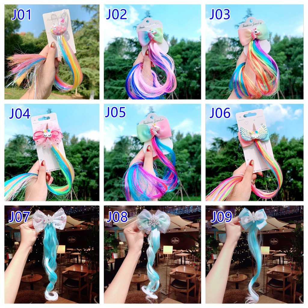 Jepit Rambut Unicorn Frozen Model Rambut Palsu Wig Anak Perempuan