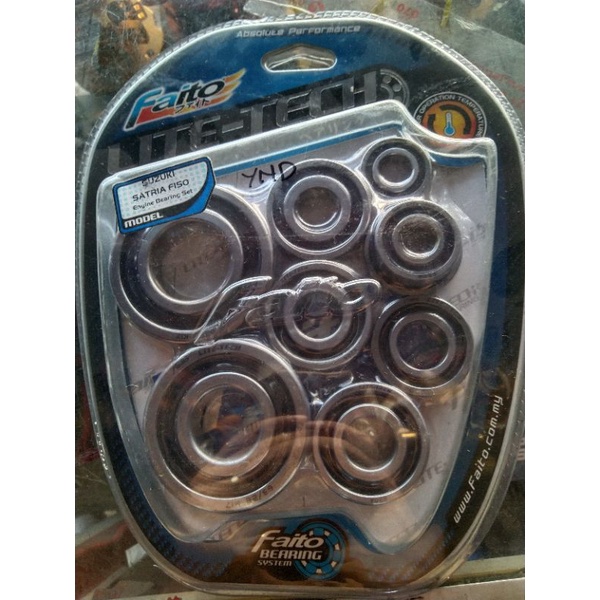 Bearing Bering Klaher Mesin Faito 1Set RX king Ninja R Ninja RR Mio Nouvo Satria Fu GSX KLX 150 DTracker 150 Jupiter z Vega R Lite Tech Laher mesin Fullset-Satria Fu