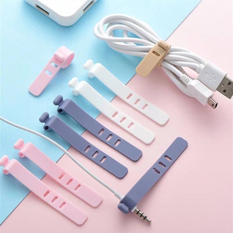 Klip Holder Penyimpanan Kabel Headphone Bahan Silikon