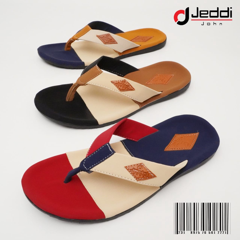 JEDDI [HW-01] Sandal Japit Pria Distro/ Sendal Jepit Cowok Tiga Warna / Sandal Couple Pasangan