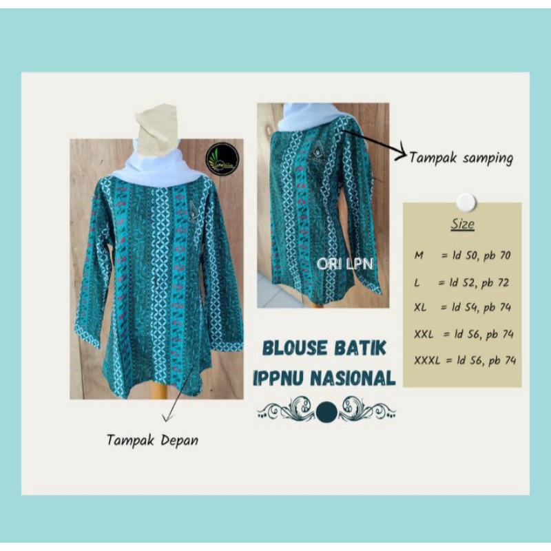 Baju Batik IPNU IPPNU Nasional Pekalongan / Blus Batik IPPNU Seragam Motif Resmi Nasional Termurah