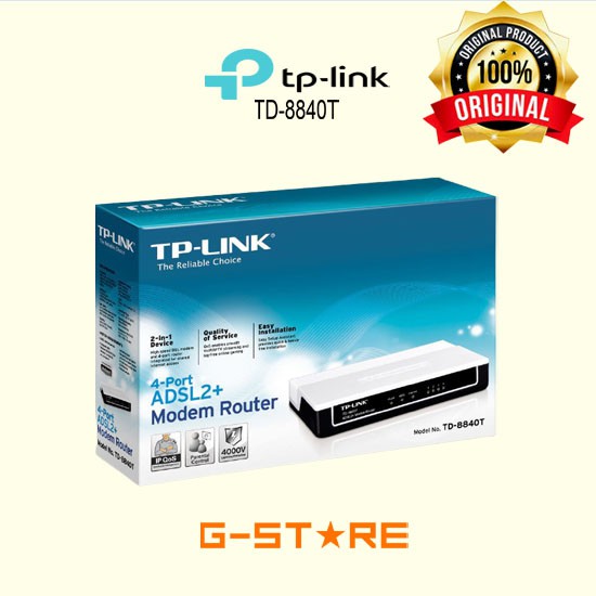 SWITCH HUB 4 PORT TP-LINK TD8840T TPLINK TD-8840 MOD ADSL2+ROUTER 4-PORT