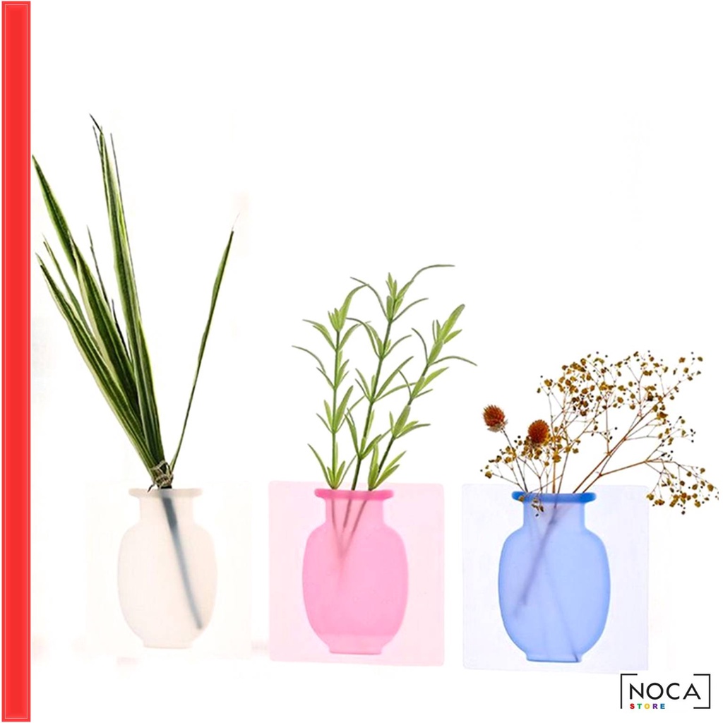 Vas Bunga Tempel Dinding Pot Tanaman Ajaib Silikon Bening - Silicone Planter