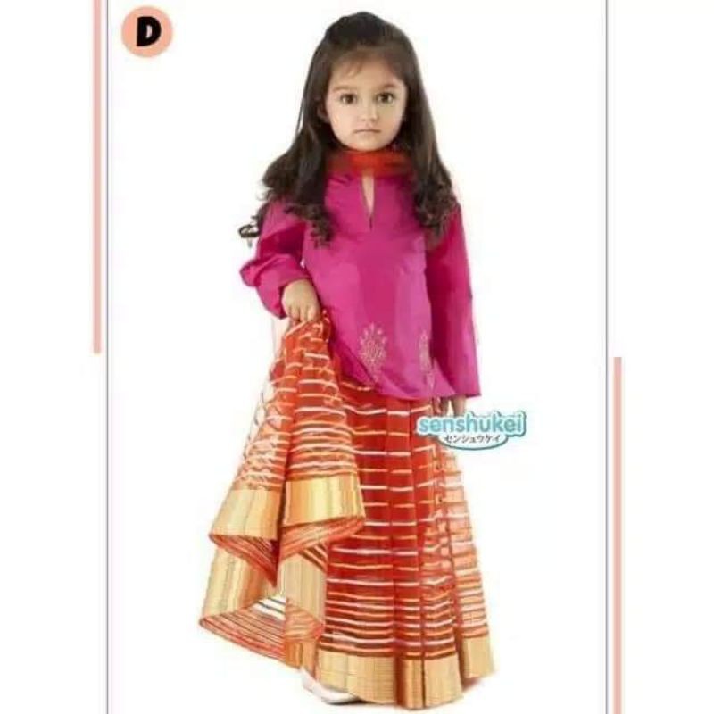 Gamis baju muslim Senshukei BAJU ANAK INDIA pink fanta