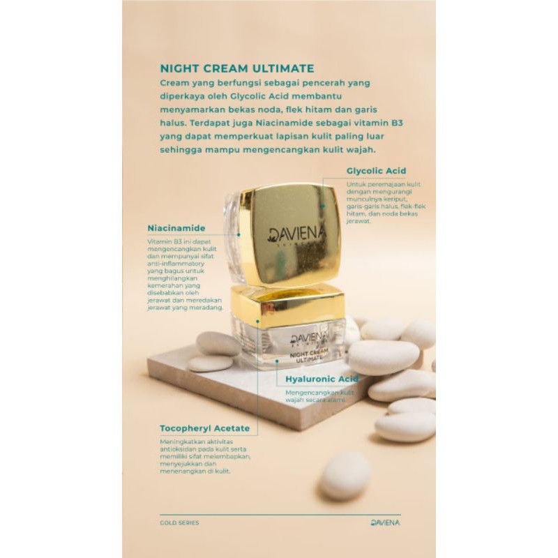 NIGHT CREAM GOLD SERIES DAVIENA[darkspot:Menghilangkan flek hitam]