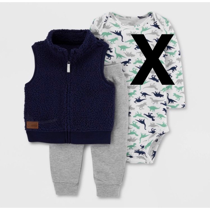 setelan jaket bayi laki laki crters-Vest navy