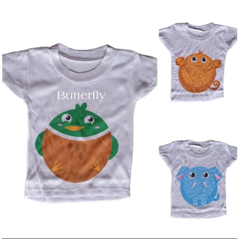Kaos Oblong Bayi Putih Motif Sablon