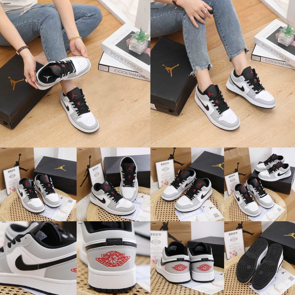 NK AJ Air Jordan 1 Low Leather With Rubber Women  Sneakers D10920 D10921
