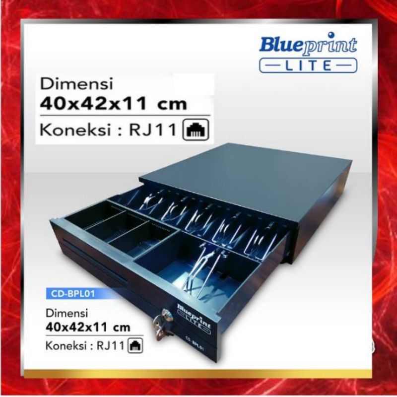 Cash Drawer Laci Kasir Laci Uang BLUEPRINT CD-BPL01 40x42x11 Cm