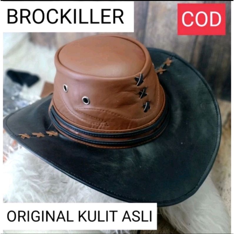 topi koboy kulit asli untuk pria model terbaru