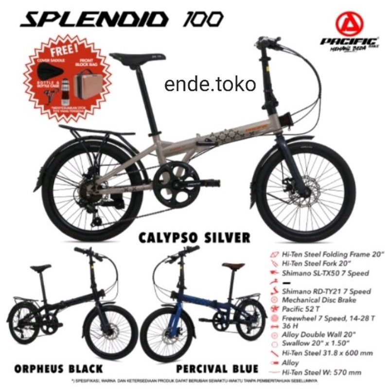 sepeda lipat pacific splendid 100 20 inch