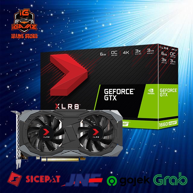 VGA PNY GTX 1660 SUPER 6GB GDDR6 XLR8 Gaming OC Edition Non LHR NAMPOL GAN