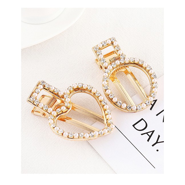 LRC Jepit Rambut Fashion Gold Pearl Hairpin Y6152X