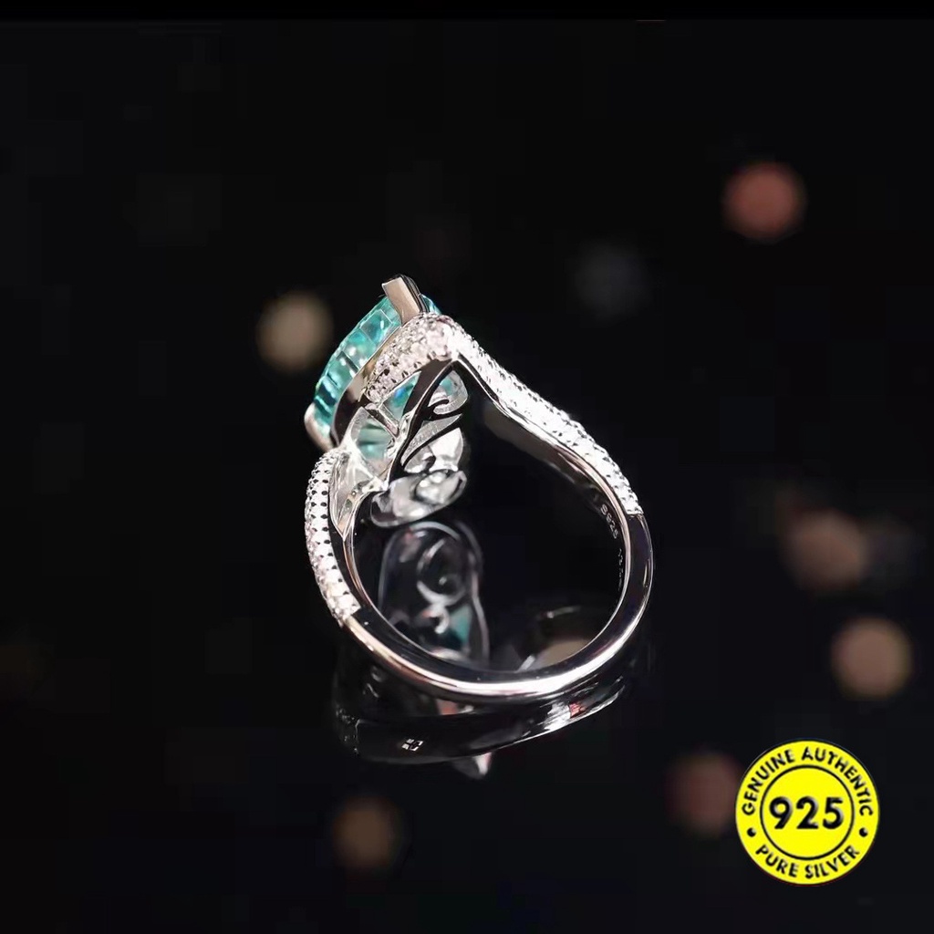 Cincin Model Terbuka Adjustable Dengan Permata Berwarna Untuk Wanita