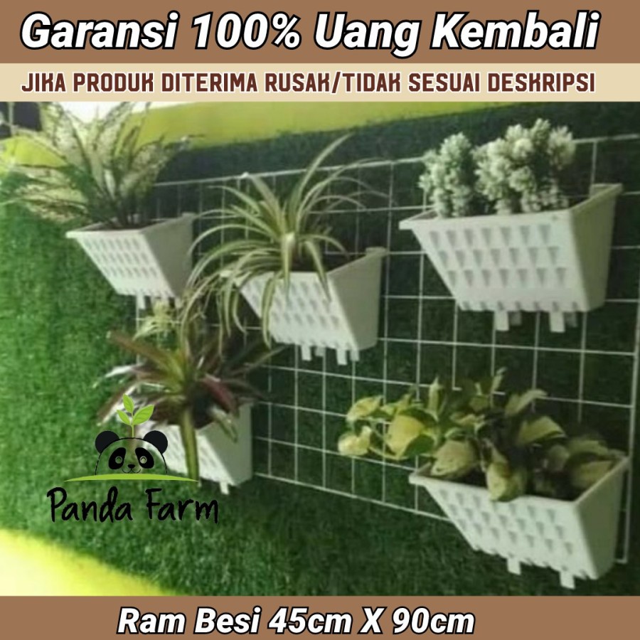 RAM Besi / Rak Besi Pot Dinding 45x90 cm