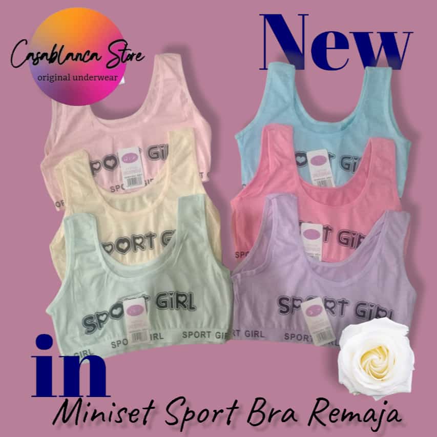 MINISET REMAJA LAISY SPORT BRA MULTICOLOR &amp; MULTI MOTIF BERBAHAN LEMBUT