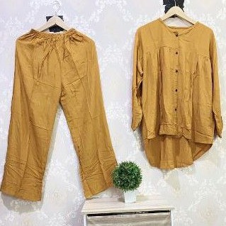 one set setelan polos/setelan hijab bahan rayon/baju hijab